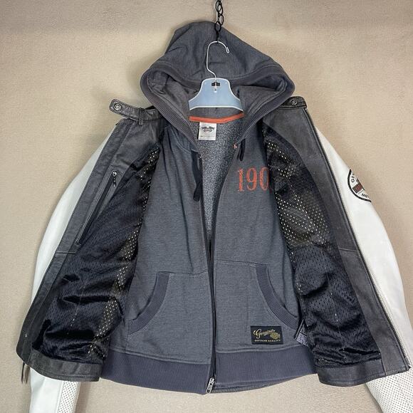 Harley Davidson Jacket Womens M Brown Rallyrunner Leather Hooded 3 in 1 Full Zip - Picture 8 of 16